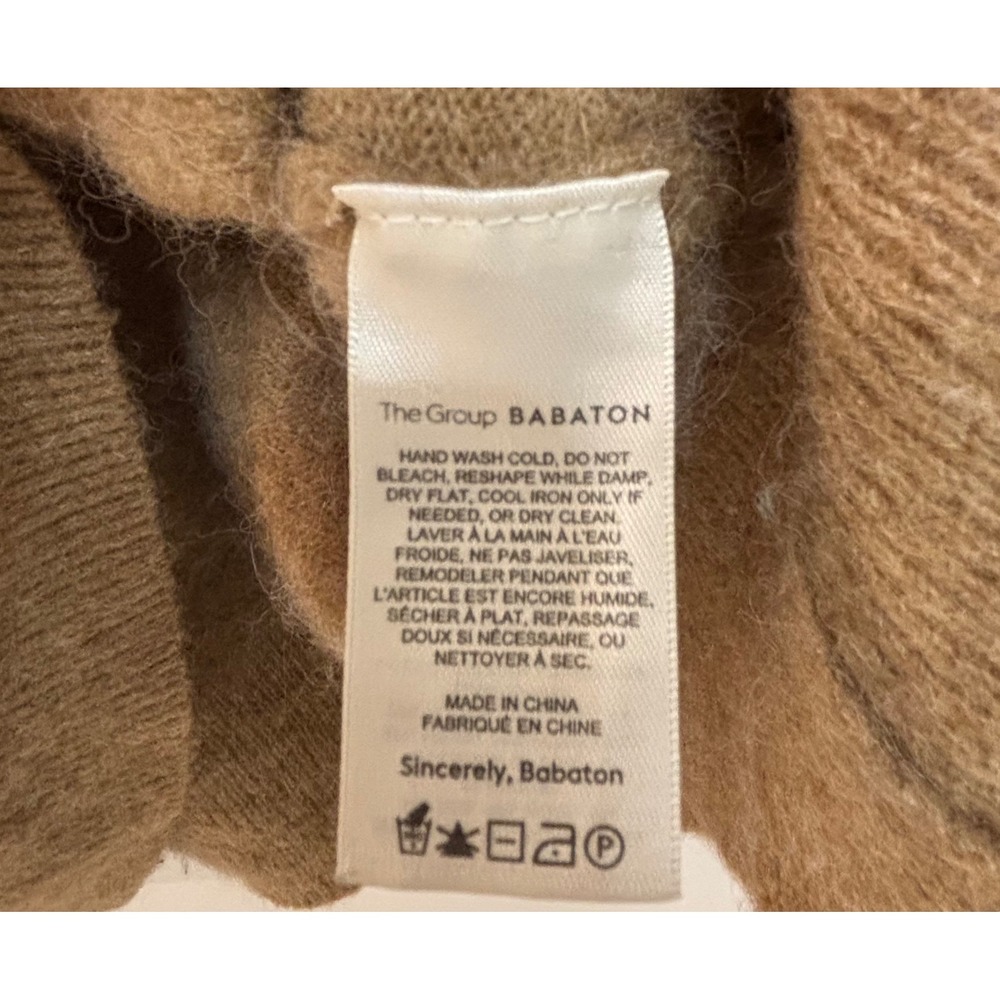 The Group by Babaton Aritzia Brown Crew Neck Knit Sweater XS Dropped Shoulder - Picture 3 of 4